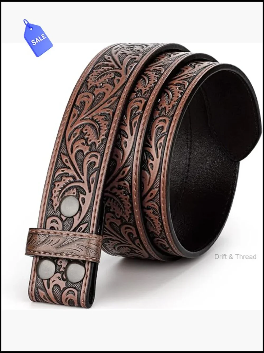 Western Leather Belt Strap for Men Women Cowboy Cowgirl Belts